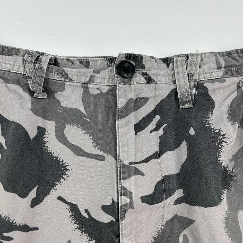 Armani Exchange Grey Cotton  Camo Cargo Shorts Size 33 (36) Y2K Punk  Grunge Ax